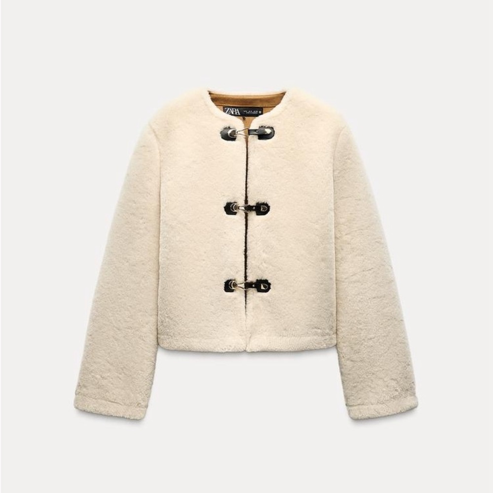 Zara Shearling Toggle Jacket